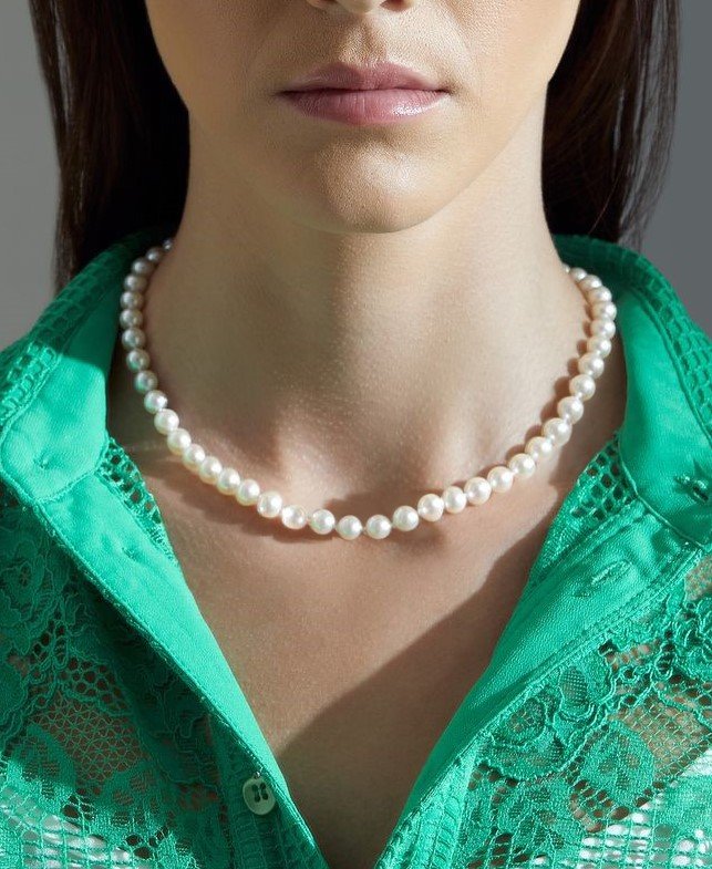 Elegant Japanese Akoya White Pearl Necklace, 9.0–11.0mm