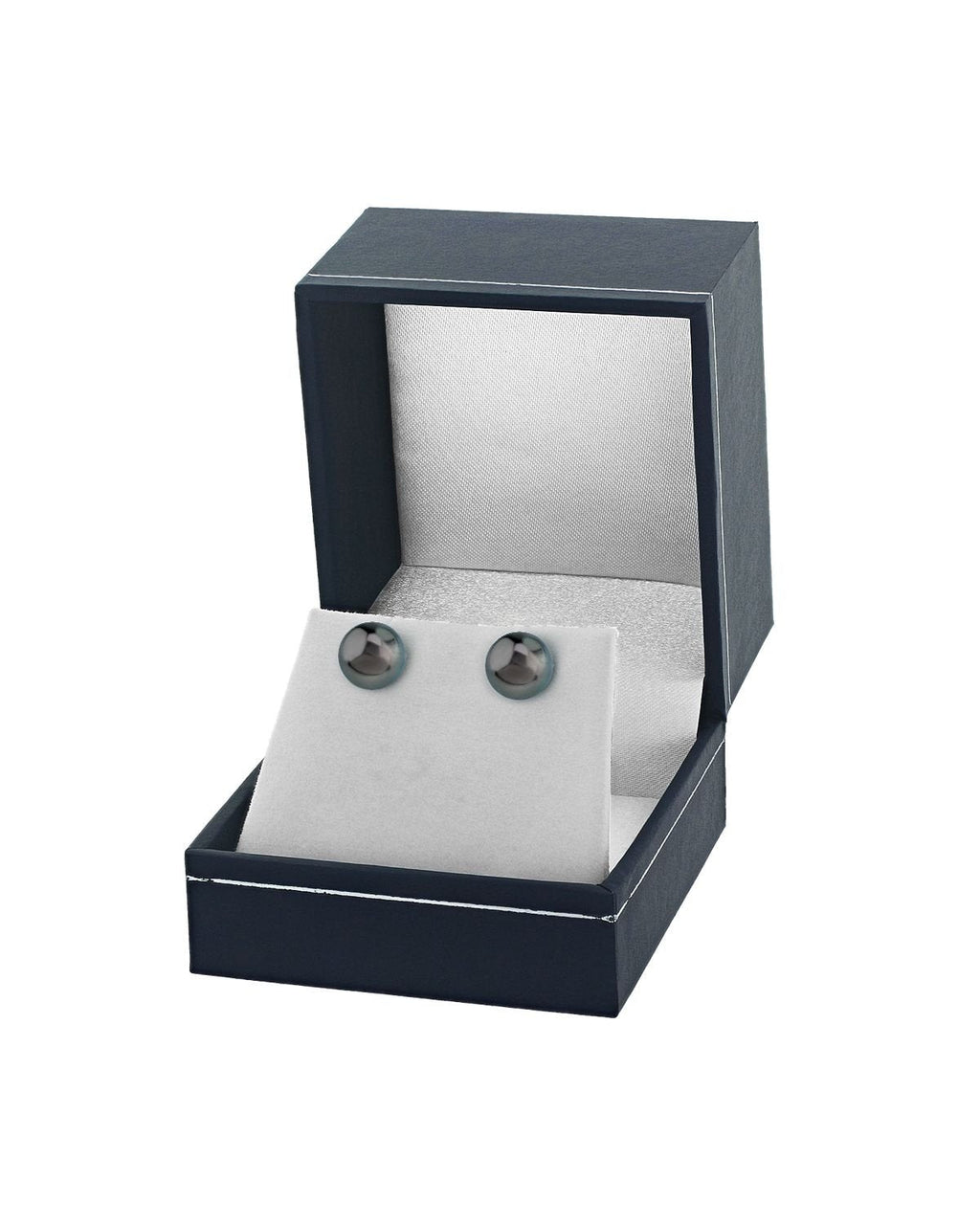 Elegant Black Tahitian Pearl Stud Earrings, 7.0–8.0mm