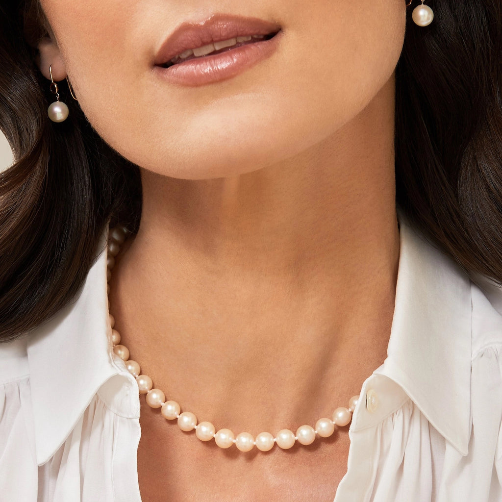 Elegant White Freshwater Pearl Necklace – 9.0–11.0mm