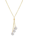 Elegant Gold Freshwater Pearl & Tincup Jasper Pendant, 9.0–11.0mm