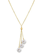 Elegant Gold Freshwater Pearl & Tincup Jasper Pendant, 9.0–11.0mm