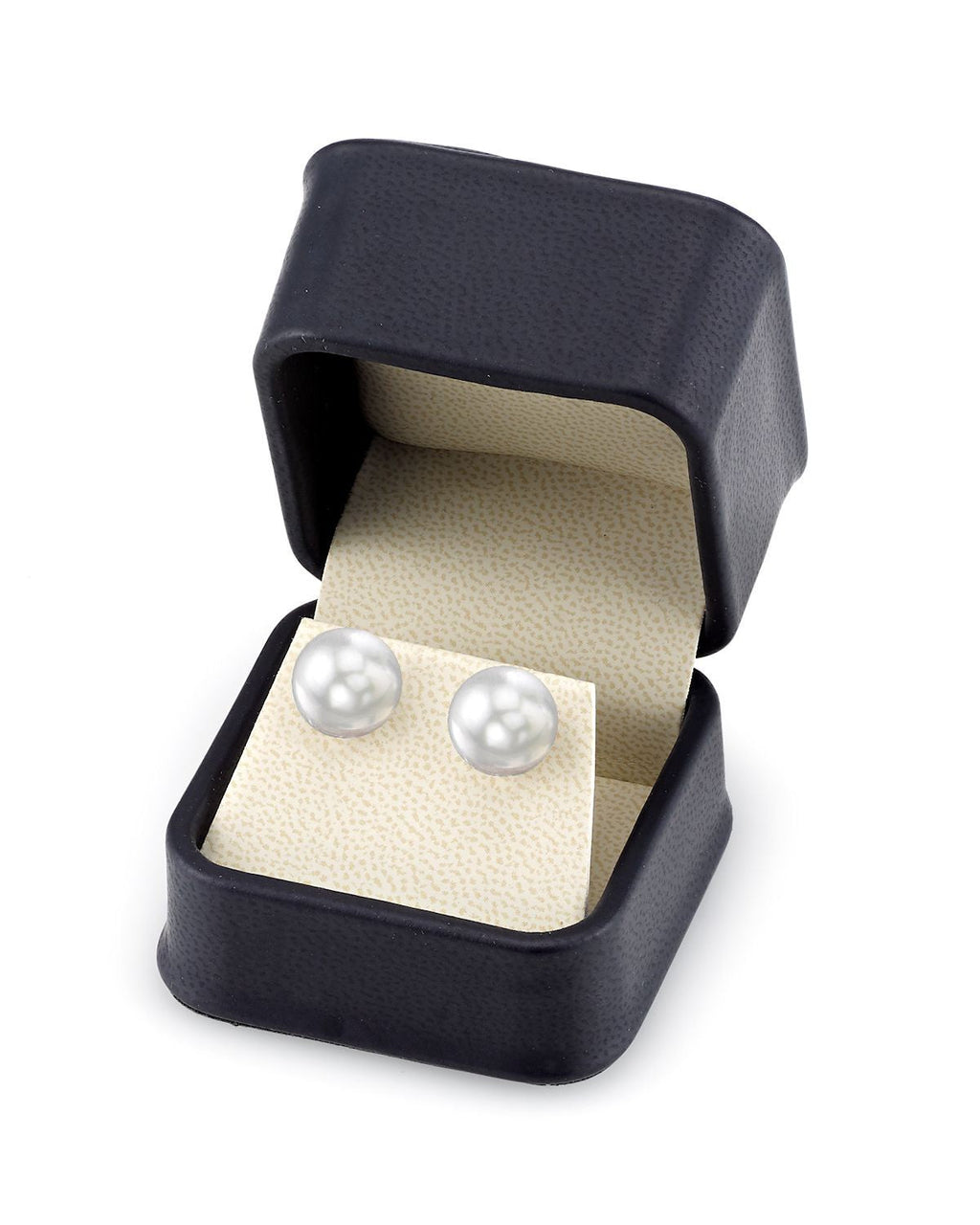 Elegant 7.0–8.0mm White South Sea Round Pearl Stud Earrings
